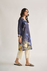 DC-0448 BLUE DIGITAL PRINTED KURTA